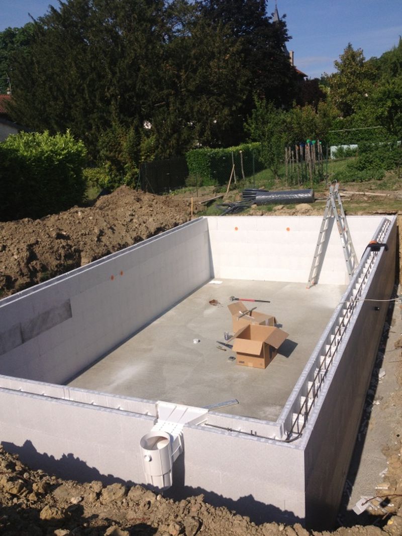 Mise en place des blocs en polystirène 