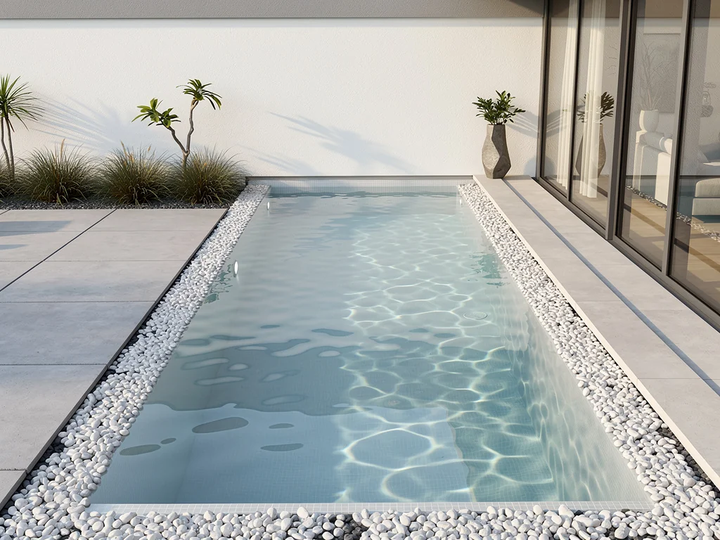 Couloir de nage compact le long d'une maison contemporaine